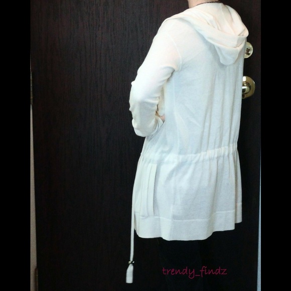 BANANA REPUBLIC cream hooded long cardigan NWOT S! - Picture 1 of 10